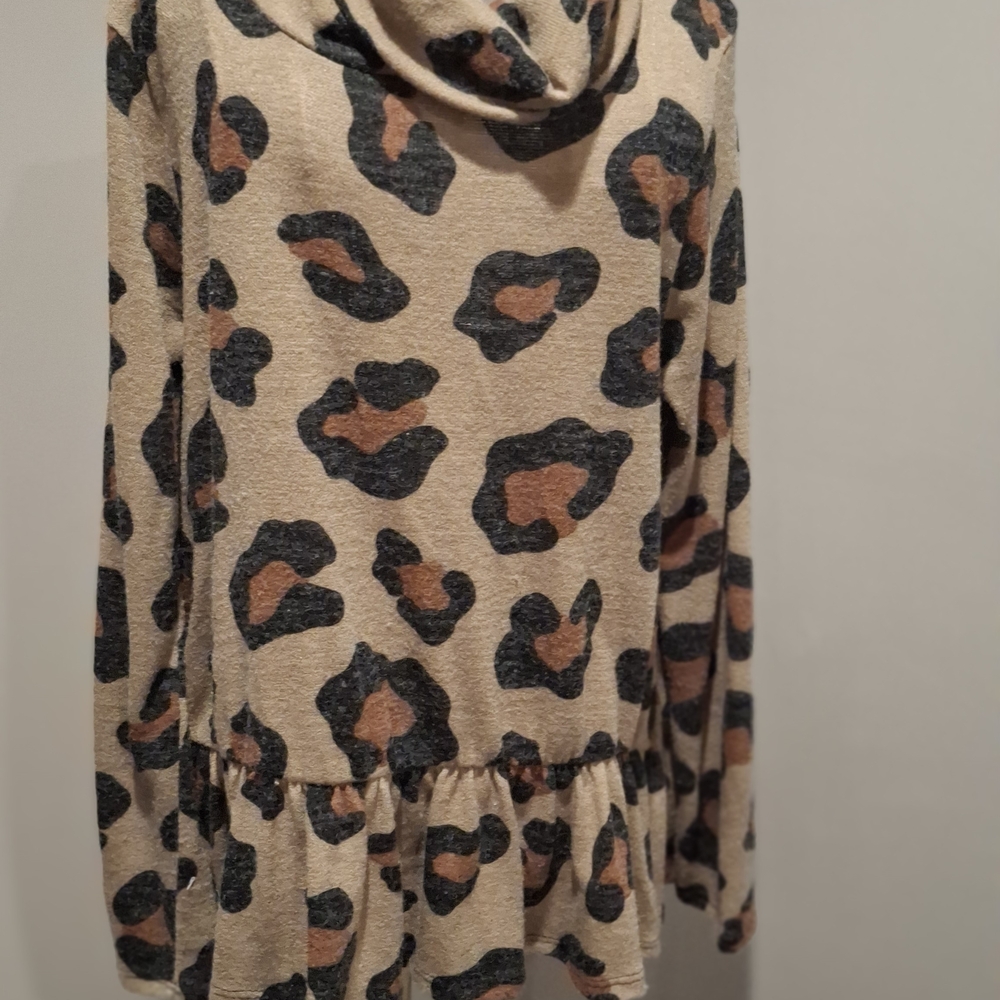 Chic Cowl Neck Leopard Sweater